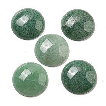 Natural Green Aventurine Cabochons, Flat Round, 30x7~8.5mm