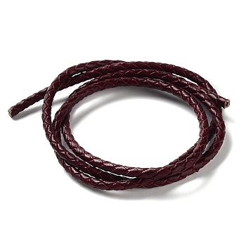 Braided Leather Cord, Coconut Brown, 3mm, 50yards/bundle
