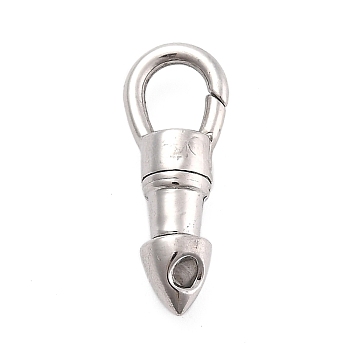 Non-Tarnish 304 Stainless Steel Swivel Clasps, Manual Polishing, Stainless Steel Color, 24x9x6mm