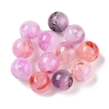 Plum Round Acrylic Beads