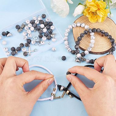 Наборы для изготовления парных браслетов с магнитной застежкой в форме сердца и круглых букв своими руками(DIY-SZ0006-27)-4