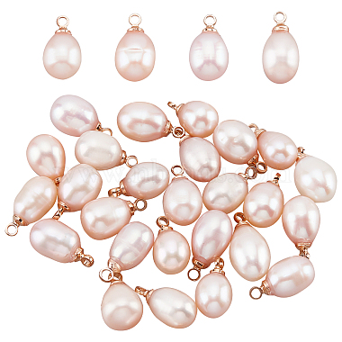 Light Gold White Rice Pearl Charms