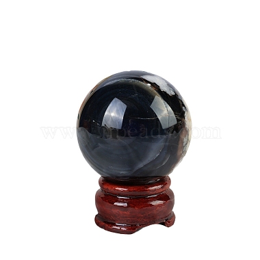 Natural Black Cherry Blossom Agate Crystal Ball(PW-WG77102-01)-4