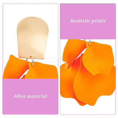 ANATTASOUL 4 Pairs 4 Colors Exquisite Acrylic Petaline Dangle Stud Earrings(EJEW-AN0002-10)-3