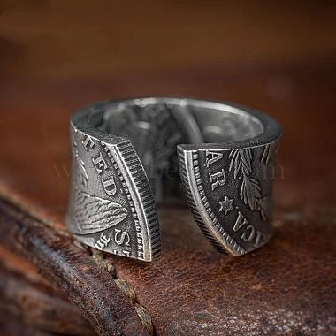 Coin Pattern Zinc Alloy Cuff Rings for Men(FS-WG4E0D0-01)-2