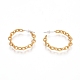 Semicircular Brass Cable Chain Stud Earrings(EJEW-E196-11MG)-2
