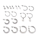 Ring & Round Rhinestone Stud Earrings(EJEW-D277-09P)-1