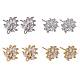4 Pairs 2 Style Brass Mirco Pave Clear Cubic Zirconia Stud Earring Findings(EJEW-ZZ0001-01)-1