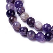 Natural Chevron Amethyst Beads Strands, Round, 8mm, Hole: 1.2mm, about 44~49pcs/strand, 14.4~15 inch(36.5~38cm)(G-OC0001-45)