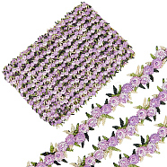 15 Yards Flower Polyester Embroidery Lace Ribbon, Clothes Accessories Decoration, Violet, 3/4 inch(20mm)(OCOR-WH0070-77D)