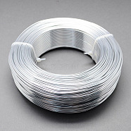 Round Aluminum Wire, Bendable Metal Craft Wire, for DIY Jewelry Craft Making, Silver, 1.5mm in diameter, about 100m/roll(AW-R001-1.5mm-14)