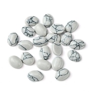 Synthetic Howlite Cabochons, Oval, 8~8.5x6~6.5x2.5~3.5mm(G-A094-01B-45)