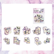 10Pcs 10 Styles Hot Stamping Butterfly Waterproof PET Stickers, Self-adhesion, for DIY Scrapbooking, Dark Orchid, Packing: 153x95x2mm, 1pc/style(PW-WG36455-06)