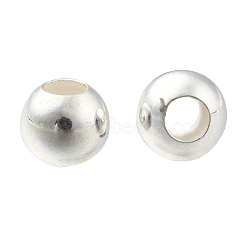 925 Sterling Silver Beads, Round, Silver, 4mm, Hole: 1.6mm(X-STER-T002-235S-4mm)