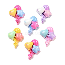 Cute Opaque Resin Decoden Cabochons, Star Balloon, Mixed Color, 32.5x25x7.5mm(RESI-S02-12)