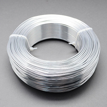 Round Aluminum Wire, Bendable Metal Craft Wire, for DIY Jewelry Craft Making, Silver, 1.5mm in diameter, about 100m/roll