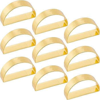 Fingerinspire D-shaped Iron Napkin Rings, Napkin Holder Adornment, for Place Settings, Wedding & Party Decoration, Golden, 30x49x12mm, 12pcs/box