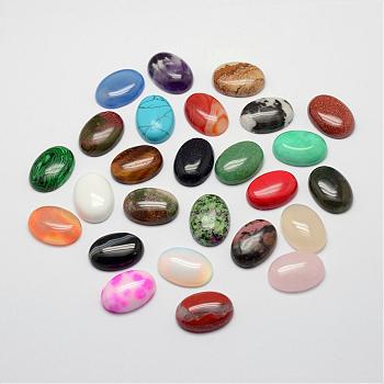 Natural & Synthetic Mixed Stone Cabochons, Oval, 25x18x7~10mm.