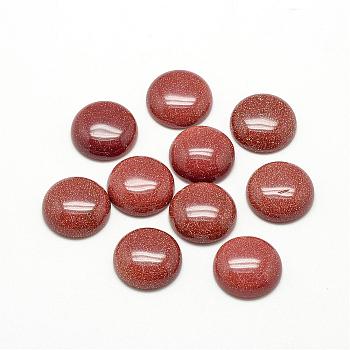 Synthetic Goldstone Cabochons, Half Round/Dome, 16x6mm