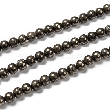 4mm DarkKhaki Round Pyrite Beads