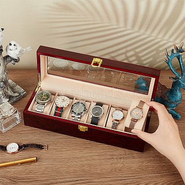 6-Slot Wooden Watch Display Case(ODIS-WH0061-02A)-3