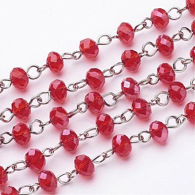 Red Iron+Glass Handmade Chains Chain