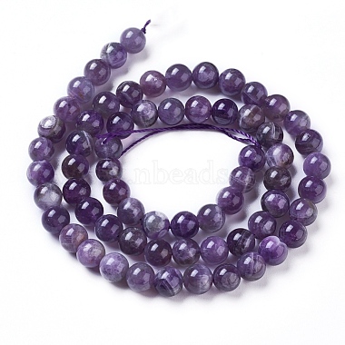 Natural Amethyst Round Bead Strands(X-G-L170-6mm-03)-4