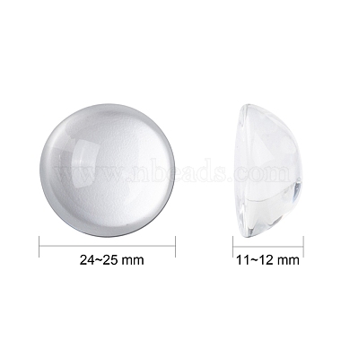 Demi transparente cabochons de verre ronde(GGLA-R027-25mm)-4