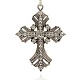 Alliage gros pendentifs gothiques croix latine crispées(ALRI-J030-01AS)-1