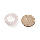 Женское эластичное кольцо из натурального розового кварца и стекла(RJEW-JR00546-03)-4