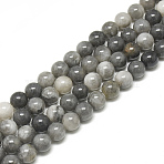 Natural Hawk's Eye Beads Strands, Eagle Eye Stone, Round, 6mm, Hole: 1mm, about 59~60pcs/strand, 15.08~15.43 inch(38.3~39.2cm)(X-G-S300-110-6mm)