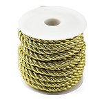3-Ply Polyester Twisted Cord, Milan Cord for Home Decoration, Upholstery, Curtain Tieback, Gold, 8mm, about 10.94 Yards(10m)/Roll(OCOR-XCP0003-17)