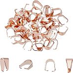 304 Stainless Steel Snap on Bails, Rose Gold, 8x4x7mm, Inner Diameter: 7x6mm, 50pcs/box(STAS-UN0009-23RG)