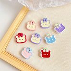 Opaque Acrylic Beads, Bear, 25.6x25.5x10.8mm, Hole: 3.5mm(X1-SACR-P030-B05)