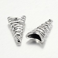 Tibetan Style Cone Alloy Bead Caps, Antique Silver, 24x12x6mm, Hole: 1mm & 3.5x9mm(PALLOY-I112-13AS)