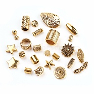Alloy Finding Beads, Mixed Shapes, Antique Golden, 4~50x4~40mm, Hole: 1~5mm(PALLOY-MSMC003-AG)