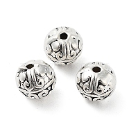Tibetan Style Alloy Beads, Cadmium Free & Lead Free, Round, Antique Silver, 8x7mm, Hole: 1.2mm(FIND-Q094-20AS)