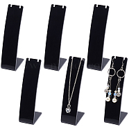 Opaque Acrylic Necklace Display Stands, L-Shaped Rectangle, Black, 3x4.5x11.5cm(NDIS-WH0001-07)