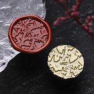 Halloween Theme Golden Tone Brass Wax Seal Stamp Head, for DIY Wax Seal Stamp Making, Thorns, 25x25x15mm, Hole: 7mm(AJEW-O001-05G)