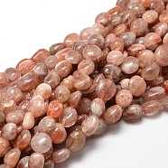 Natural Sunstone Nuggets Beads Strands, Tumbled Stone, 4~8x6~9x5~7mm, Hole: 1mm, about 15.3 inch~15.7 inch(G-J336-05)