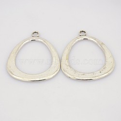 Tibetan Style Alloy Large Pendants, Lead Free and Cadmium Free, Antique Silver, about 56mm long, 45mm wide, 2.5mm thick, hole: 4mm(LF8358Y)