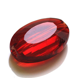 Imitation Austrian Crystal Beads, Grade AAA, K9 Glass, Faceted, Oval, Dark Red, 9.5x6x3mm, Hole: 0.7~0.9mm(SWAR-F072-9x6mm-05)