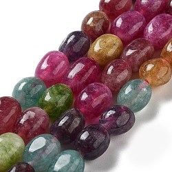Dyed Natural Malaysia Jade Beads Strands, Oval, Mixed Color, 8.5~11x7~8.5x7~8.5mm, Hole: 1mm, about 18pcs/strand, 7.28~7.48 inch(18.5~19cm)(G-P528-I05-01)