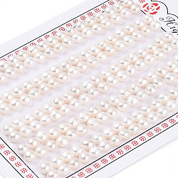 Grade 3A Natural Cultured Freshwater Pearl Beads, Half Drilled, Half Round Beads, Creamy White, 4.5~5.5x3.5~4mm, Hole: 1mm(PEAR-N018-3A-4550A)