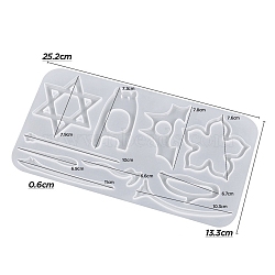 Brooch DIY Silicone Mold, Resin Casting Molds, for UV Resin, Epoxy Resin Craft Making, Bear, 252x133x6mm, Inner Diameter: 66~103mm(PW-WG98698-01)