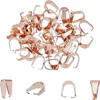 Unicraftale 304 Stainless Steel Snap on Bails, Rose Gold, 8x4x7mm, Inner Diameter: 7x6mm, 50pcs/box