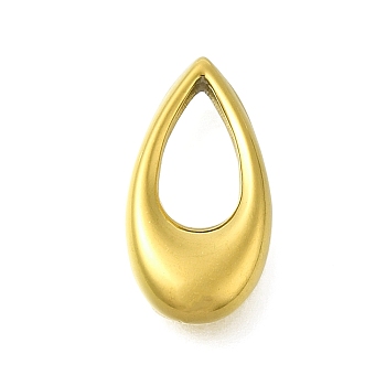 304 Stainless Steel Pendants, Teardrop Charm, Golden, 16x8.5x4mm, Hole: 8.5x4.5mm
