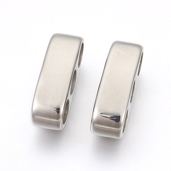 304 Stainless Steel Shackles Clasps Finding, Curved Rectangle, Stainless Steel Color, 22.5x7x8mm, Hole: 4mm