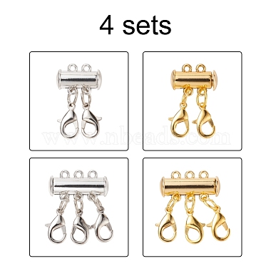 4 Sets 4 Style Alloy Magnetic Slide Lock Clasps(FIND-YW0001-42)-2