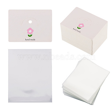 100Pcs Flower Print Foldable Paper Hanging Header(CDIS-TA0001-26)-2